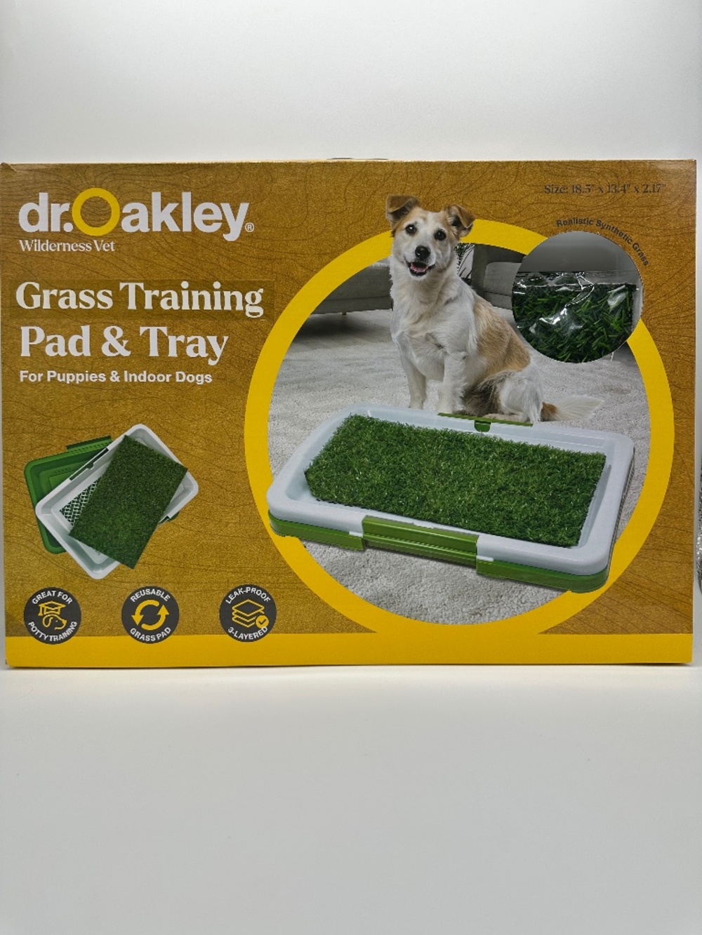 dr.oakley Wilderness Vet Grass Training Pad & Tray Indoor Puppy Dog Potty NIB